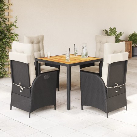 Set de muebles jardín 5 pzas con cojines ratán sintético negro en Conjuntos de jardín | Comprar online en Foru.es