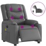 Sillón de masaje reclinable eléctrico cuero sintético gris de , Sillones - Ref: Foro24-3206550, Precio: 279,24 €, Descuento: %