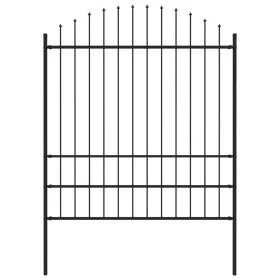 Gartenzaun mit schwarzen Stahlspitzen (1,75-2)x1,7 m von vidaXL, Zaunpaneele - Ref: Foro24-144945, Preis: 98,91 €, Rabatt: %