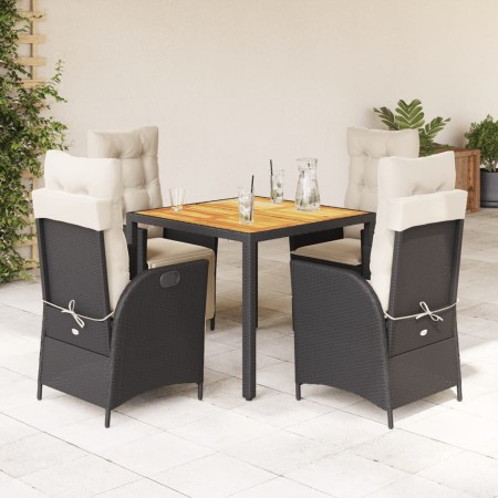 Set de muebles jardín 5 pzas con cojines ratán sintético negro en Conjuntos de jardín | Comprar online en Foru.es
