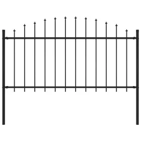 Valla de jardín con puntas acero negro (1,25-1,5)x1,7 m de vidaXL, Paneles de vallas - Ref: Foro24-144943, Precio: 73,33 €, D...