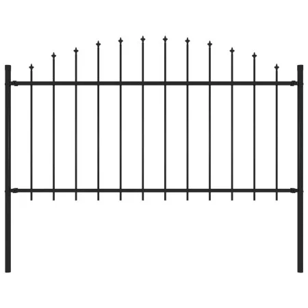 Gartenzaun mit schwarzen Stahlspitzen (1,25-1,5)x1,7 m von vidaXL, Zaunpaneele - Ref: Foro24-144943, Preis: 73,33 €, Rabatt: %
