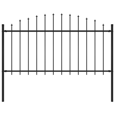 Valla de jardín con puntas acero negro (1,25-1,5)x1,7 m de vidaXL, Paneles de vallas - Ref: Foro24-144943, Precio: 74,89 €, D...