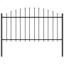 Gartenzaun mit schwarzen Stahlspitzen (1,25-1,5)x1,7 m von vidaXL, Zaunpaneele - Ref: Foro24-144943, Preis: 73,33 €, Rabatt: %