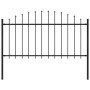 Valla de jardín con puntas acero negro (1,25-1,5)x1,7 m de vidaXL, Paneles de vallas - Ref: Foro24-144943, Precio: 74,89 €, D...