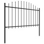 Valla de jardín con puntas acero negro (1,25-1,5)x1,7 m de vidaXL, Paneles de vallas - Ref: Foro24-144943, Precio: 74,89 €, D...