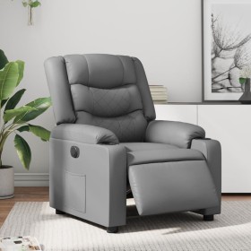 Sillón reclinable eléctrico de cuero sintético gris de , Sillones - Ref: Foro24-3206546, Precio: 278,19 €, Descuento: %