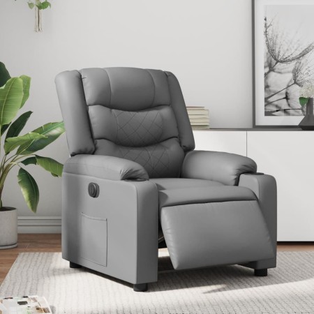 Sillón reclinable eléctrico de cuero sintético gris de , Sillones - Ref: Foro24-3206546, Precio: 278,19 €, Descuento: %