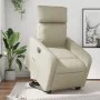 Sillón reclinable elevable eléctrico de cuero sintético crema de , Sillones - Ref: Foro24-3206764, Precio: 323,14 €, Descuent...
