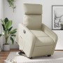 Sillón reclinable elevable eléctrico de cuero sintético crema de , Sillones - Ref: Foro24-3206764, Precio: 297,22 €, Descuent...