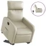Sillón reclinable elevable eléctrico de cuero sintético crema de , Sillones - Ref: Foro24-3206764, Precio: 323,14 €, Descuent...