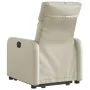 Sillón reclinable elevable eléctrico de cuero sintético crema de , Sillones - Ref: Foro24-3206764, Precio: 323,14 €, Descuent...