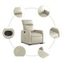 Sillón reclinable elevable eléctrico de cuero sintético crema de , Sillones - Ref: Foro24-3206764, Precio: 297,22 €, Descuent...