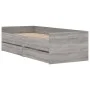 Sonoma gray bed frame with drawers 75x190 cm by , Beds and slatted bases - Ref: Foro24-3207362, Price: 128,70 €, Discount: %