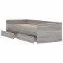 Sonoma gray bed frame with drawers 75x190 cm by , Beds and slatted bases - Ref: Foro24-3207362, Price: 128,70 €, Discount: %