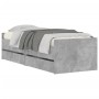 Estructura de cama con cajones gris hormigón 75x190 cm de , Camas y somieres - Ref: Foro24-3207360, Precio: 137,21 €, Descuen...