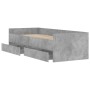 Estructura de cama con cajones gris hormigón 75x190 cm de , Camas y somieres - Ref: Foro24-3207360, Precio: 137,21 €, Descuen...