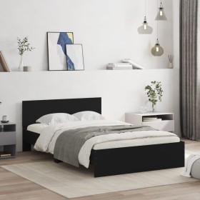 Estructura de cama con cabecero negro 120x200 cm de , Camas y somieres - Ref: Foro24-3207491, Precio: 211,51 €, Descuento: %