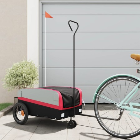Remolque para bicicleta hierro negro y rojo 30 kg de , Remolques para bicicletas - Ref: Foro24-94055, Precio: 81,38 €, Descue...