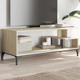 Mueble de TV madera de ingeniería y acero roble 102x40x41 cm de , Muebles TV - Ref: Foro24-842412, Precio: 49,97 €, Descuento: %