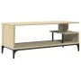 Mueble de TV madera de ingeniería y acero roble 102x40x41 cm de , Muebles TV - Ref: Foro24-842412, Precio: 49,73 €, Descuento: %