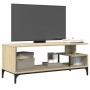Mueble de TV madera de ingeniería y acero roble 102x40x41 cm de , Muebles TV - Ref: Foro24-842412, Precio: 49,97 €, Descuento: %