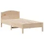 Bed frame with solid pine wood headboard 75x190 cm by , Beds and slatted bases - Ref: Foro24-842626, Price: 73,66 €, Discount: %
