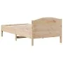 Bed frame with solid pine wood headboard 75x190 cm by , Beds and slatted bases - Ref: Foro24-842626, Price: 73,66 €, Discount: %