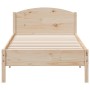 Estructura de cama con cabecero madera maciza de pino 90x200 cm de , Camas y somieres - Ref: Foro24-842618, Precio: 113,43 €,...