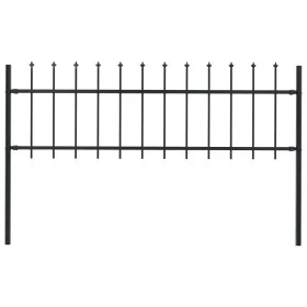 Valla de jardín con puntas de lanza acero negro 1,7x0,6 m de vidaXL, Paneles de vallas - Ref: Foro24-144923, Precio: 53,49 €,...