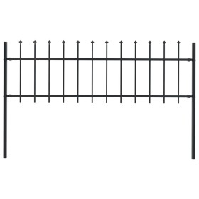 Valla de jardín con puntas de lanza acero negro 1,7x0,6 m de vidaXL, Paneles de vallas - Ref: Foro24-144923, Precio: 54,14 €,...