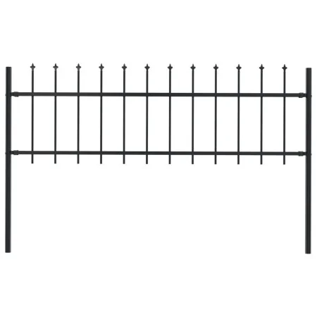 Valla de jardín con puntas de lanza acero negro 1,7x0,6 m de vidaXL, Paneles de vallas - Ref: Foro24-144923, Precio: 53,49 €,...
