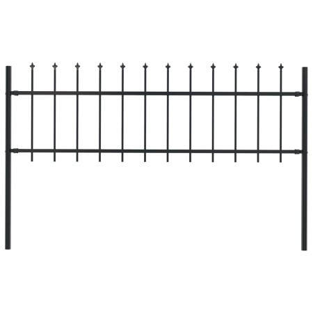 Valla de jardín con puntas de lanza acero negro 1,7x0,6 m de vidaXL, Paneles de vallas - Ref: Foro24-144923, Precio: 54,14 €,...