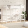 Cama alta con escritorio madera maciza pino blanca 90x190 cm de , Camas y somieres - Ref: Foro24-842859, Precio: 289,73 €, De...