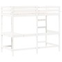 Cama alta con escritorio madera maciza pino blanca 90x190 cm de , Camas y somieres - Ref: Foro24-842859, Precio: 289,73 €, De...