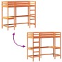 Cama alta con escritorio madera maciza pino marrón 75x190 cm de , Camas y somieres - Ref: Foro24-842865, Precio: 204,25 €, De...