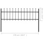 Valla de jardín con puntas de lanza acero negro 1,7x0,6 m de vidaXL, Paneles de vallas - Ref: Foro24-144923, Precio: 54,14 €,...