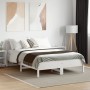 Estructura de cama con cabecero madera pino blanco 135x190 cm de , Camas y somieres - Ref: Foro24-842607, Precio: 131,13 €, D...