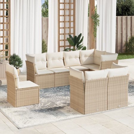 Juego de sofás de jardín con cojines beige 8 pzas ratán PE de , Conjuntos de jardín - Ref: Foro24-3217928, Precio: 563,98 €, ...