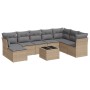 Set de sofás de jardín 9 pzas con cojines ratán sintético beige de , Conjuntos de jardín - Ref: Foro24-3218059, Precio: 501,4...
