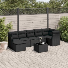 Set de sofás de jardín 8 piezas y cojines ratán sintético negro de , Conjuntos de jardín - Ref: Foro24-3217975, Precio: 480,6...