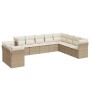 Juego de sofás jardín con cojines beige 10 pzas ratán sintético de , Conjuntos de jardín - Ref: Foro24-3217858, Precio: 677,1...
