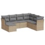 Set sofás de jardín 7 piezas y cojines ratán sintético beige de , Conjuntos de jardín - Ref: Foro24-3217989, Precio: 413,54 €...