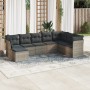 Set de sofás de jardín 8 pzas y cojines ratán sintético gris de , Conjuntos de jardín - Ref: Foro24-3218050, Precio: 461,65 €...