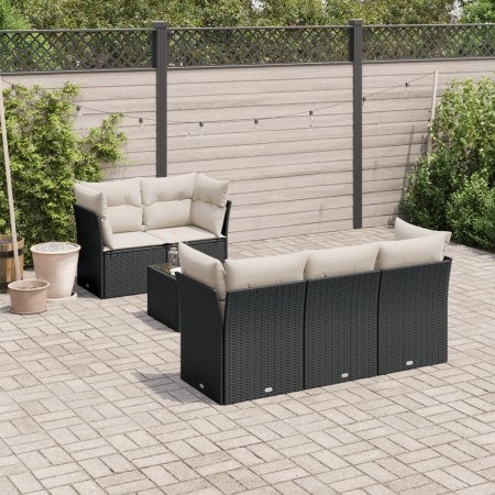 Set de sofás de jardín 6 piezas y cojines ratán sintético negro de , Conjuntos de jardín - Ref: Foro24-3217246, Precio: 358,0...