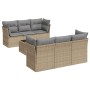 Set sofás de jardín 7 piezas y cojines ratán sintético beige de , Conjuntos de jardín - Ref: Foro24-3217259, Precio: 424,73 €...