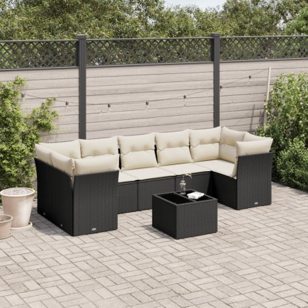 Set de sofás de jardín 8 piezas y cojines ratán sintético negro de , Conjuntos de jardín - Ref: Foro24-3217286, Precio: 454,0...