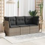 Set de sofá de jardín 3 pzas y cojines ratán sintético gris de , Conjuntos de jardín - Ref: Foro24-3217210, Precio: 185,63 €,...