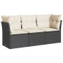 Set de sofás de jardín con cojines 3 pzas ratán sintético negro de , Conjuntos de jardín - Ref: Foro24-3217206, Precio: 183,9...