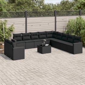 Set de sofás de jardín 12 piezas cojines ratán sintético negro de , Conjuntos de jardín - Ref: Foro24-3219185, Precio: 803,79...